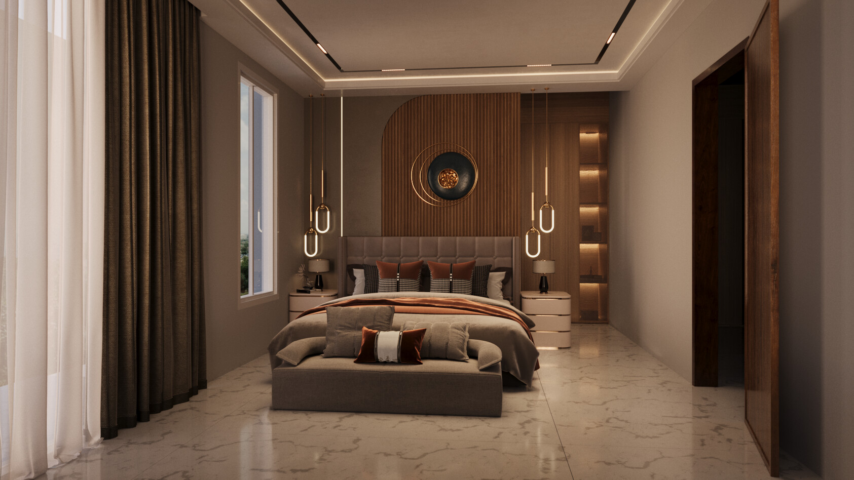 Luxury Master Living Suite photorealistic rendering